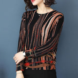 Warm Pullover Stripe Printed Soft Knitted Sweater