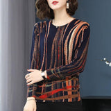 Warm Pullover Stripe Printed Soft Knitted Sweater