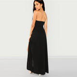 Off Shoulder Split Solid Party Sexy dress