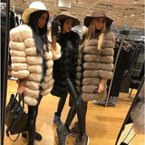 Natural Fur Winter Long Detachable Warm Thick Real Fox Fur Parka