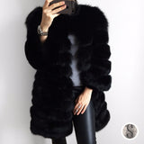 Natural Fur Winter Long Detachable Warm Thick Real Fox Fur Parka