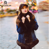 Denim Real Fur Thick Warm Fur Parka