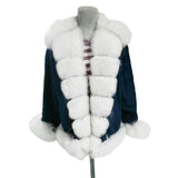 Denim Real Fur Thick Warm Fur Parka