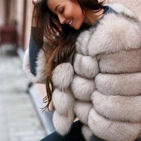 Real Fox Natural Fur Jacket Outerwear Overcoat