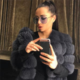 Real Fox Natural Fur Jacket Outerwear Overcoat