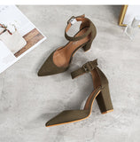 High Quality Flock Slip-On Shallow Wedding Party Heel