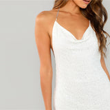 Elegant Party Open Back Backless Glitter Club Night Dress