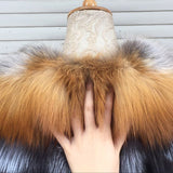 Natural Real Fox Fur Detachable Thick Genuine Fox Fur Jacket