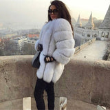 Long Real Fox Fur Coat Winter Genuine Natural Fur Jacket