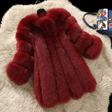 Long Real Fox Fur Coat Winter Genuine Natural Fur Jacket