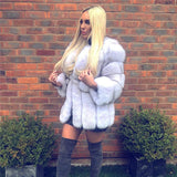 Long Real Fox Fur Coat Winter Genuine Natural Fur Jacket