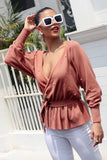 Elegant Off Shoulder Pearl Vintage Warp Sash Casual Sweater Pullover