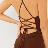 Sexy Club Backless Mesh Fitted Natural Waist Party Dress