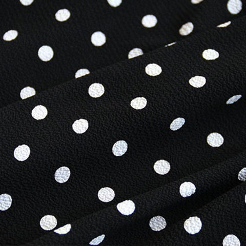 Polka Dot Vintage O Neck Short Sleeve Ruffles Party Mini Dress