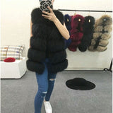 Real Fur Vest Natural Raccoon Thick Fur Parka