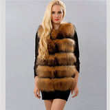 Real Fur Vest Natural Raccoon Thick Fur Parka