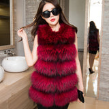 Real Fur Vest Natural Raccoon Thick Fur Parka