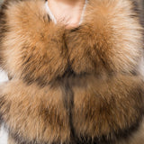 Real Fur Vest Natural Raccoon Thick Fur Parka