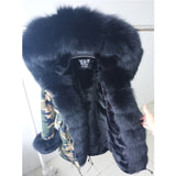 Natural Large Fox Fur Collar With Luxury Fur Liner Outwear Real Fur Parka