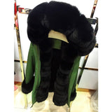 Natural Large Fox Fur Collar With Luxury Fur Liner Outwear Real Fur Parka