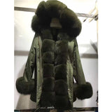 Natural Large Fox Fur Collar With Luxury Fur Liner Outwear Real Fur Parka