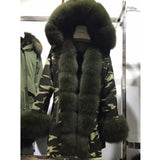 Natural Large Fox Fur Collar With Luxury Fur Liner Outwear Real Fur Parka