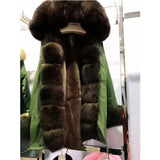 Natural Large Fox Fur Collar With Luxury Fur Liner Outwear Real Fur Parka