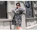 Natural Large Fox Fur Collar With Luxury Fur Liner Outwear Real Fur Parka