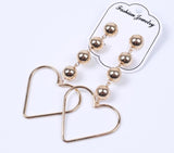 Elegant Big Heart-Shaped Golden Drop Shiny Metal Charm