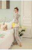 Cute Bee Flannel Long Sleeve O-neck Sleepwear Set