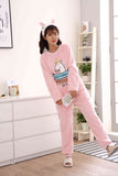 New Flannel Winter Cute Horse Long Sleeve Nightwear Set