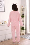 New Flannel Winter Cute Horse Long Sleeve Nightwear Set