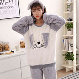 Flannel Winter Cute Dog/Bear Long Sleeve Sleepwear