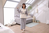 Cute Gray Dog Warm Flannel Unisex Sleepwear