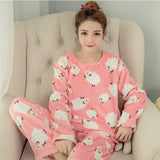 Flower Pullover Winter Warm Long Sleeve Soft Sleepwear