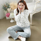 Flower Pullover Winter Warm Long Sleeve Soft Sleepwear