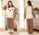 Flower Pullover Winter Warm Long Sleeve Soft Sleepwear