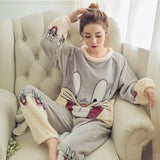 Hot Rabbit Flannel Winter Warm Soft Sleepwear Suit Unisex