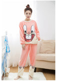 Hot Rabbit Flannel Winter Warm Soft Sleepwear Suit Unisex